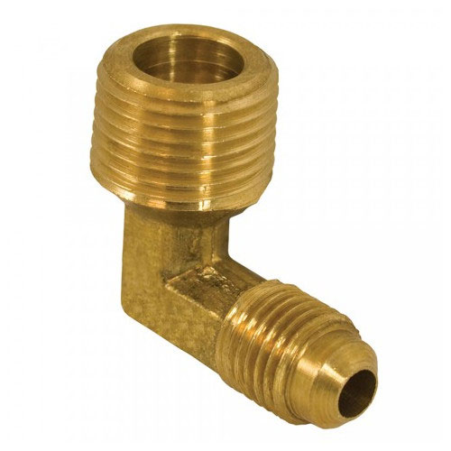 1/4 Brass Flare x 1/4 Male Iron Pipe 90