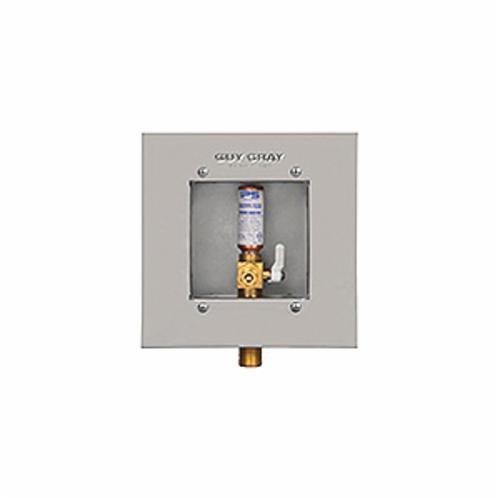 IPS&reg; 88525 Mini SS Ice Maker Outlet Box With Hammer Arrester Valve, 1/2 in Sweat