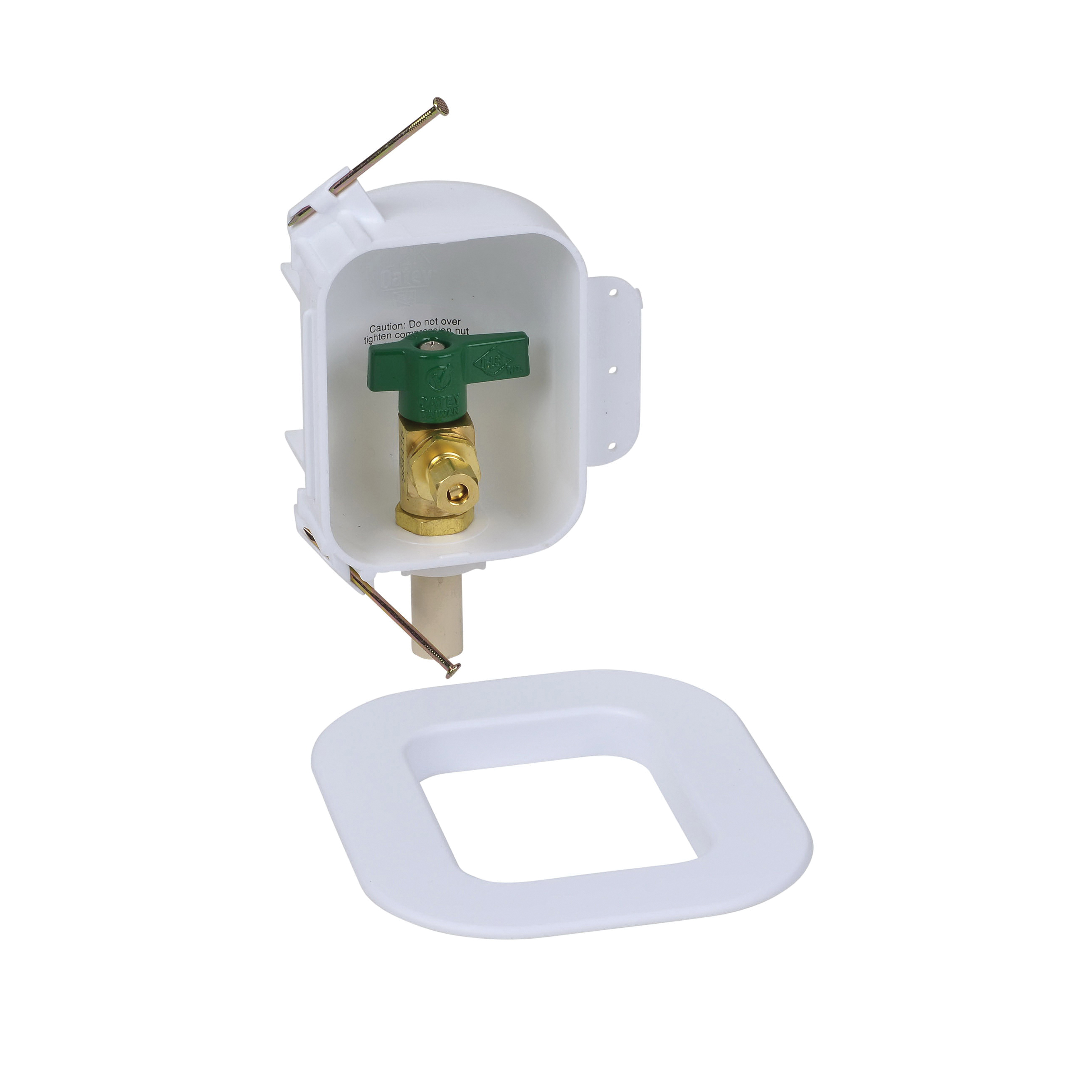 Oatey&reg; I2K 39136 Ice Maker Outlet Box With Nails, 1/4 Turn Pex Ball Valve